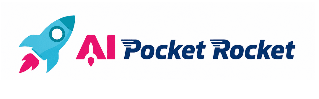 AI Pocket Rocket Logo landscape with white space