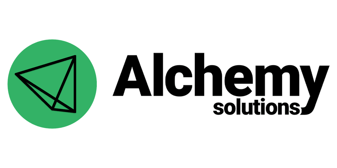 Alchemy Solutions Logo Green Circle Black Type